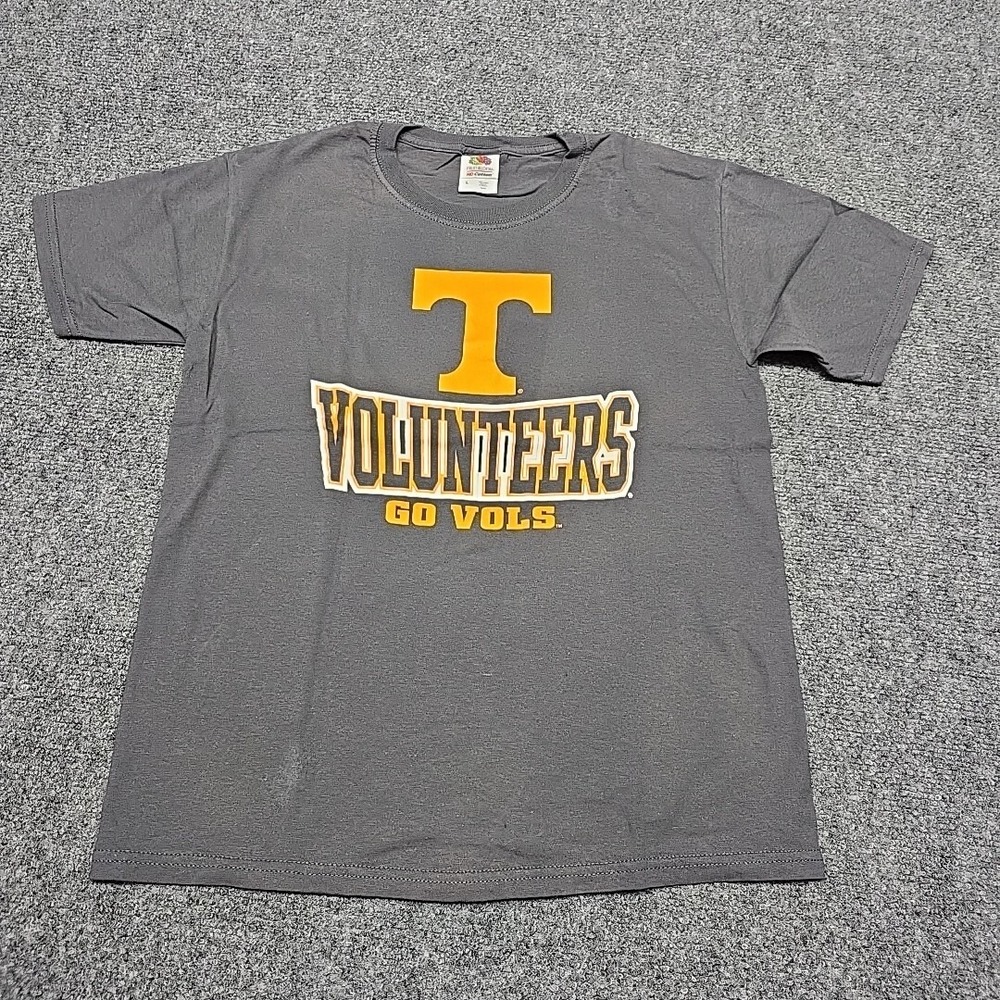 University Of Tennesse Vols Tee Shirt Youth Large Go Vols Gray Orange and White